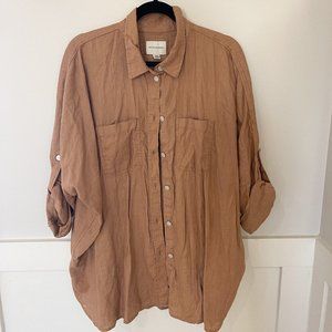 American Eagle- Oversizeed Button-Up Beach shirt- MD